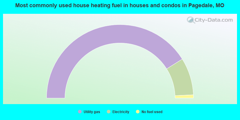 Most commonly used house heating fuel in houses and condos in Pagedale, MO