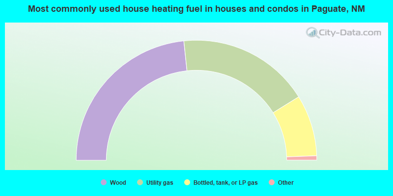 Most commonly used house heating fuel in houses and condos in Paguate, NM