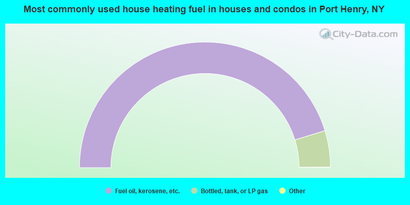Most commonly used house heating fuel in houses and condos in Port Henry, NY