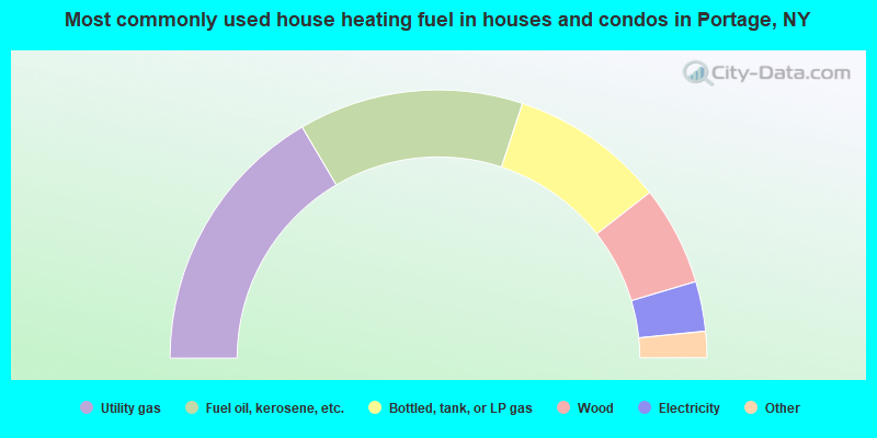 Most commonly used house heating fuel in houses and condos in Portage, NY