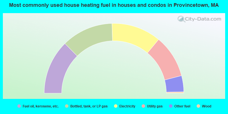 Most commonly used house heating fuel in houses and condos in Provincetown, MA