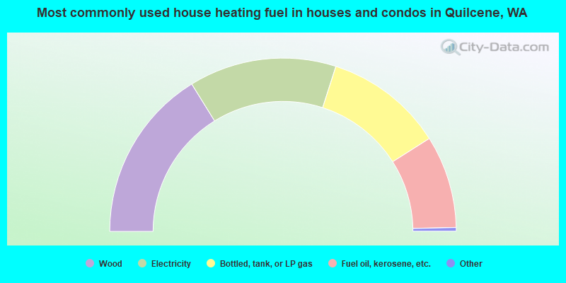 Most commonly used house heating fuel in houses and condos in Quilcene, WA