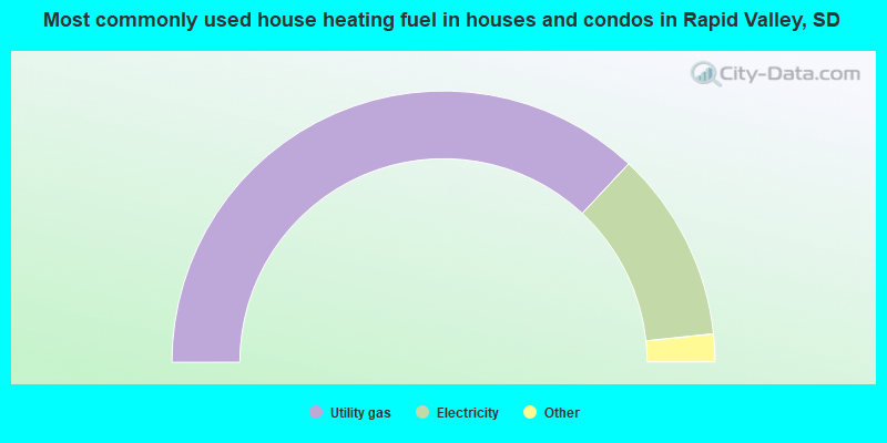 Most commonly used house heating fuel in houses and condos in Rapid Valley, SD