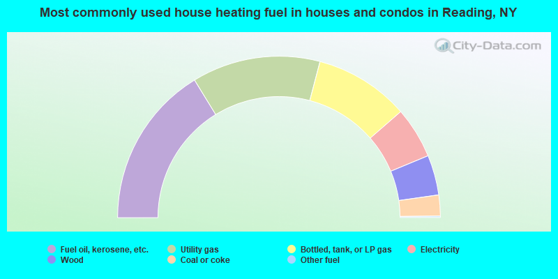 Most commonly used house heating fuel in houses and condos in Reading, NY