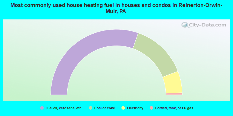 Most commonly used house heating fuel in houses and condos in Reinerton-Orwin-Muir, PA