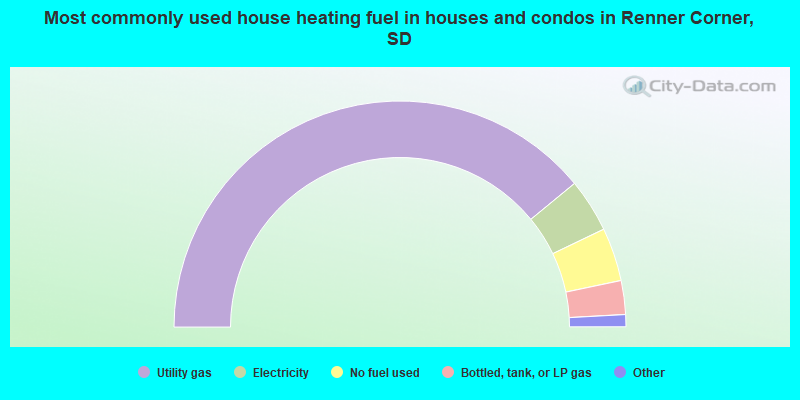 Most commonly used house heating fuel in houses and condos in Renner Corner, SD