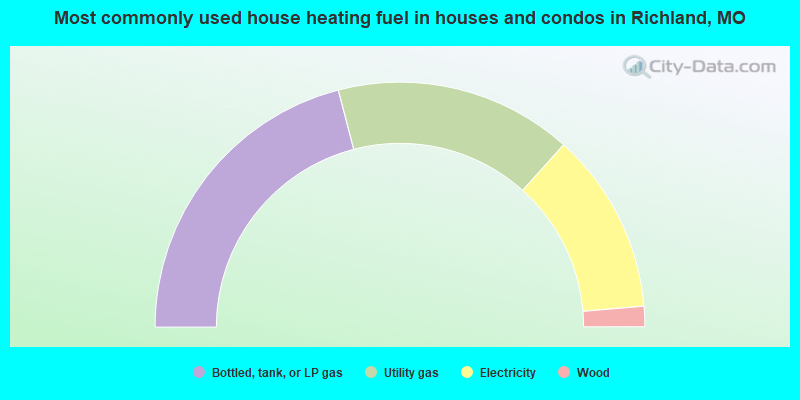 Most commonly used house heating fuel in houses and condos in Richland, MO