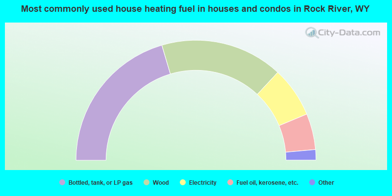 Most commonly used house heating fuel in houses and condos in Rock River, WY