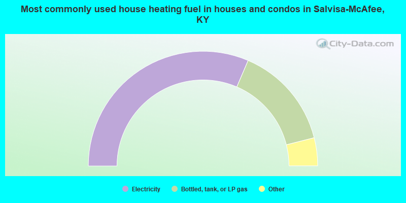 Most commonly used house heating fuel in houses and condos in Salvisa-McAfee, KY