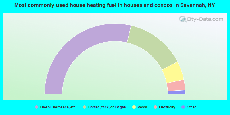 Most commonly used house heating fuel in houses and condos in Savannah, NY