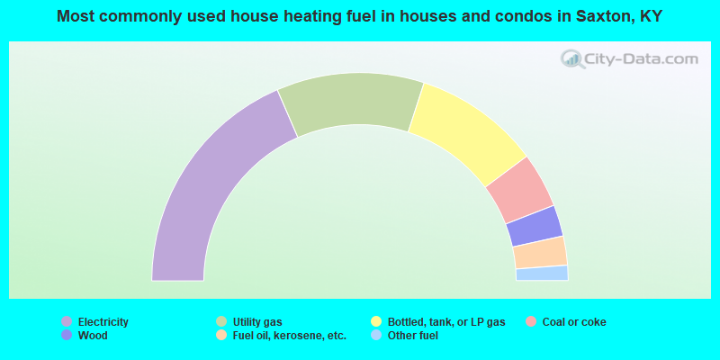 Most commonly used house heating fuel in houses and condos in Saxton, KY
