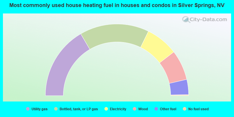 Most commonly used house heating fuel in houses and condos in Silver Springs, NV