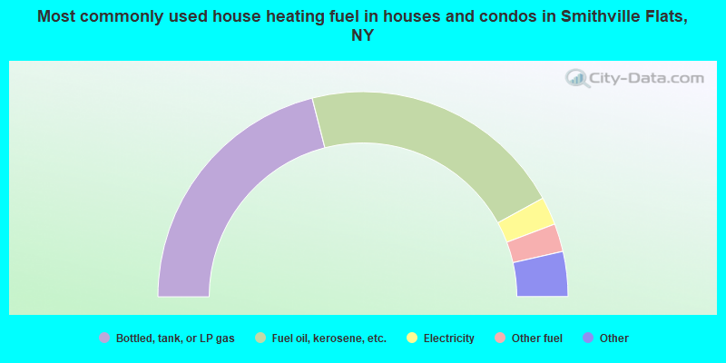 Most commonly used house heating fuel in houses and condos in Smithville Flats, NY
