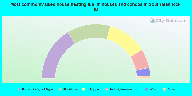 Most commonly used house heating fuel in houses and condos in South Bannock, ID
