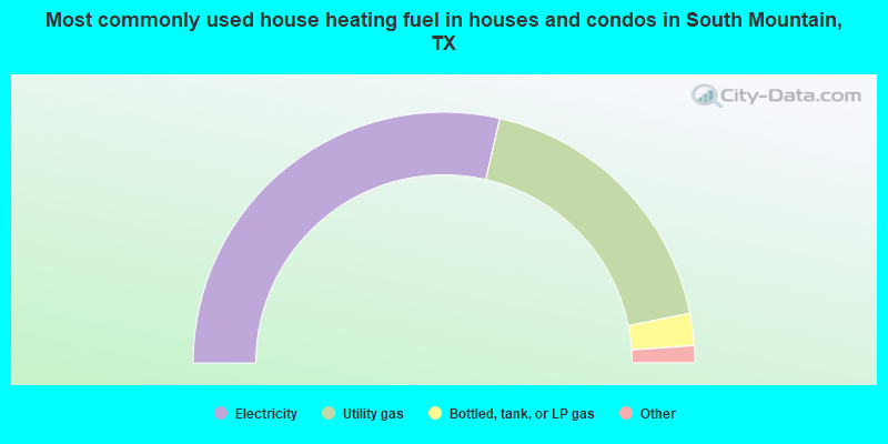 Most commonly used house heating fuel in houses and condos in South Mountain, TX