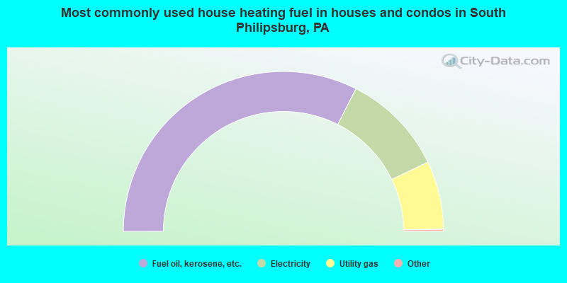 Most commonly used house heating fuel in houses and condos in South Philipsburg, PA