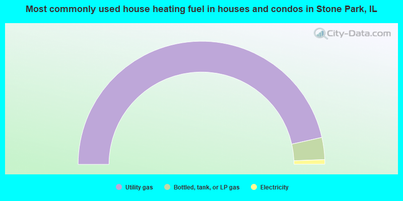 Most commonly used house heating fuel in houses and condos in Stone Park, IL