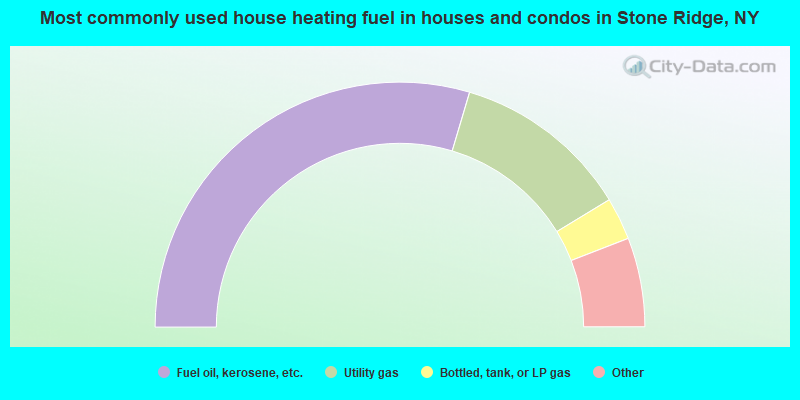 Most commonly used house heating fuel in houses and condos in Stone Ridge, NY