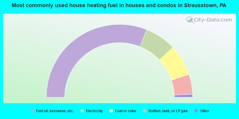 Most commonly used house heating fuel in houses and condos in Strausstown, PA