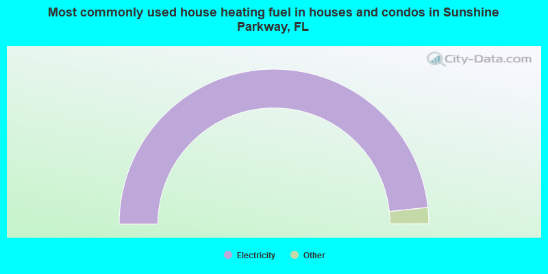 Most commonly used house heating fuel in houses and condos in Sunshine Parkway, FL
