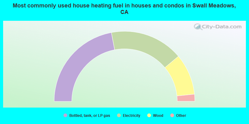 Most commonly used house heating fuel in houses and condos in Swall Meadows, CA
