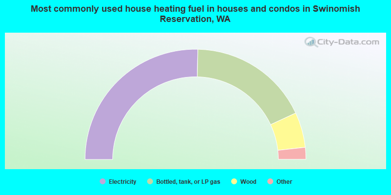 Most commonly used house heating fuel in houses and condos in Swinomish Reservation, WA