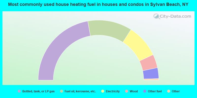 Most commonly used house heating fuel in houses and condos in Sylvan Beach, NY