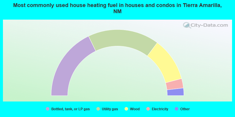 Most commonly used house heating fuel in houses and condos in Tierra Amarilla, NM