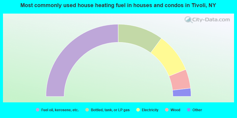 Most commonly used house heating fuel in houses and condos in Tivoli, NY