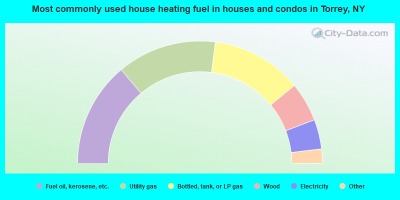 Most commonly used house heating fuel in houses and condos in Torrey, NY