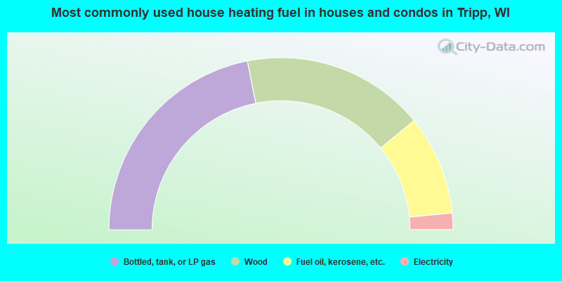 Most commonly used house heating fuel in houses and condos in Tripp, WI