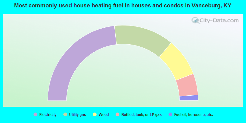 Most commonly used house heating fuel in houses and condos in Vanceburg, KY