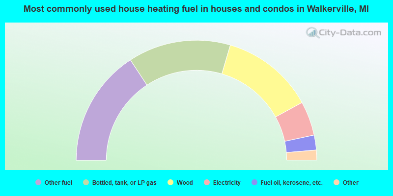 Most commonly used house heating fuel in houses and condos in Walkerville, MI