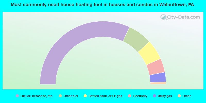 Most commonly used house heating fuel in houses and condos in Walnuttown, PA