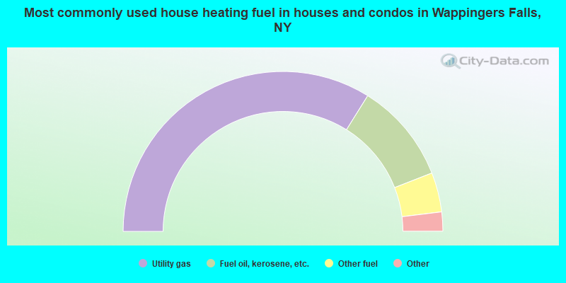 Most commonly used house heating fuel in houses and condos in Wappingers Falls, NY