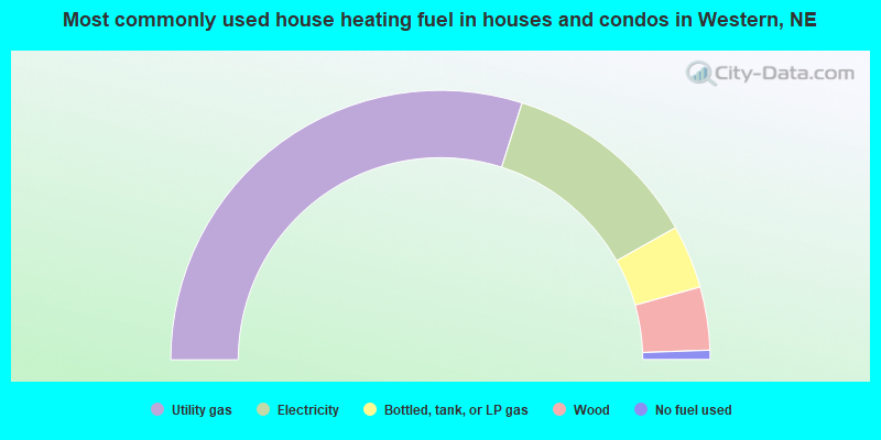Most commonly used house heating fuel in houses and condos in Western, NE
