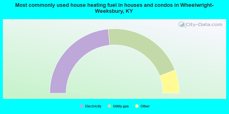 Most commonly used house heating fuel in houses and condos in Wheelwright-Weeksbury, KY
