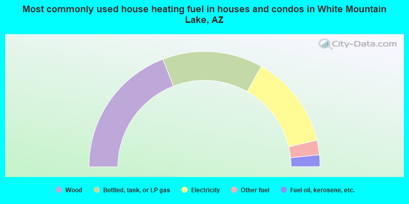 Most commonly used house heating fuel in houses and condos in White Mountain Lake, AZ