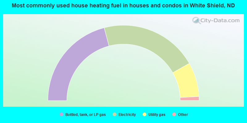 Most commonly used house heating fuel in houses and condos in White Shield, ND