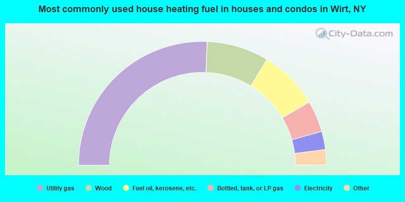 Most commonly used house heating fuel in houses and condos in Wirt, NY