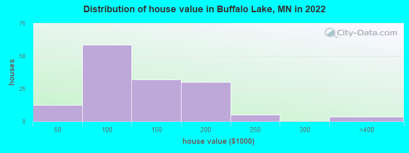 Distribution of house value in Buffalo Lake, MN in 2022