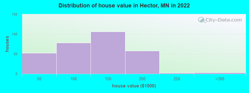 Distribution of house value in Hector, MN in 2022