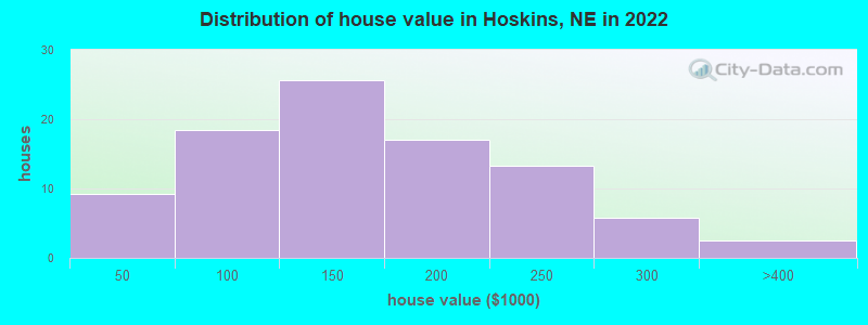 Distribution of house value in Hoskins, NE in 2022