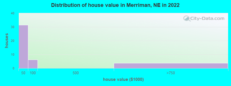 Distribution of house value in Merriman, NE in 2022
