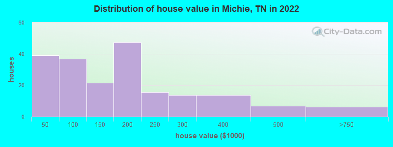 Distribution of house value in Michie, TN in 2022