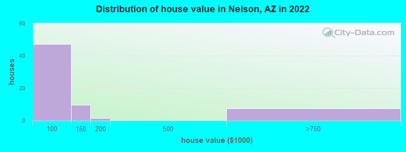 Distribution of house value in Nelson, AZ in 2022