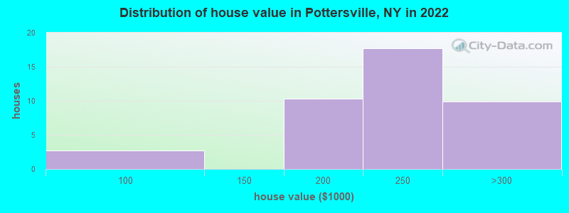 Distribution of house value in Pottersville, NY in 2022