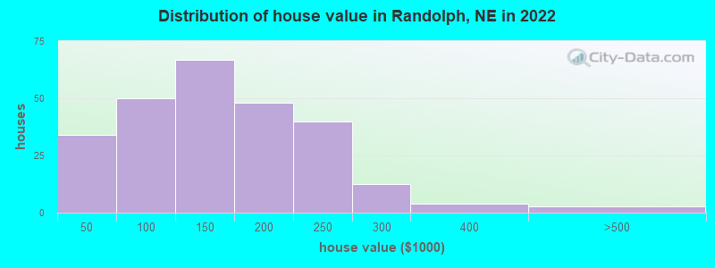 Distribution of house value in Randolph, NE in 2022