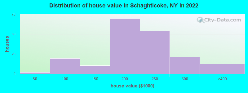 Distribution of house value in Schaghticoke, NY in 2022
