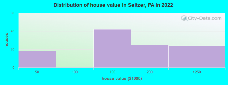 Distribution of house value in Seltzer, PA in 2022